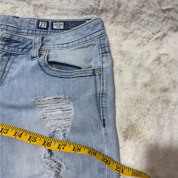 MISS ME BOYFRIEND CAPRI Women’s Distressed Straight Leg  Zipper JEANS SIZE 27 - Picture 16 of 16